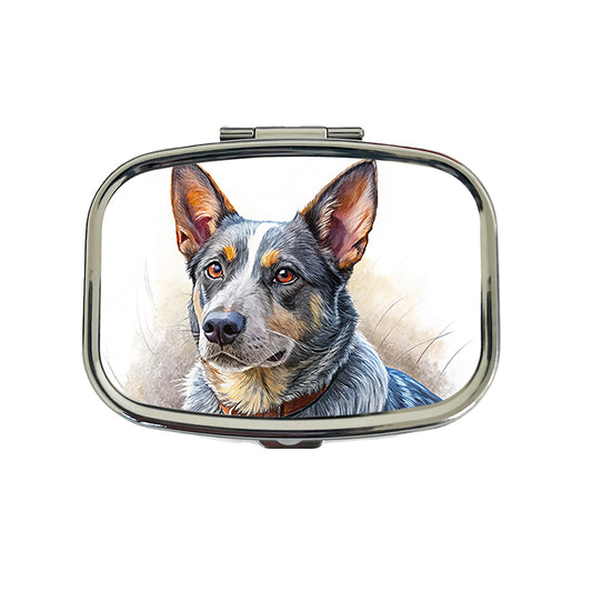Australian Cattle Dog Illustration Travel Pill Box Case