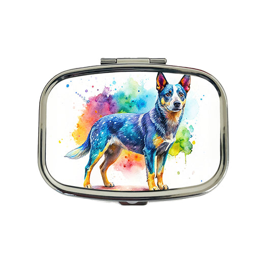 Australian Cattle Dog Watercolor Style Travel Pill Box Case