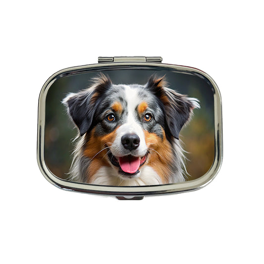 Australian Shepherd Dog Photo Travel Pill Box Case