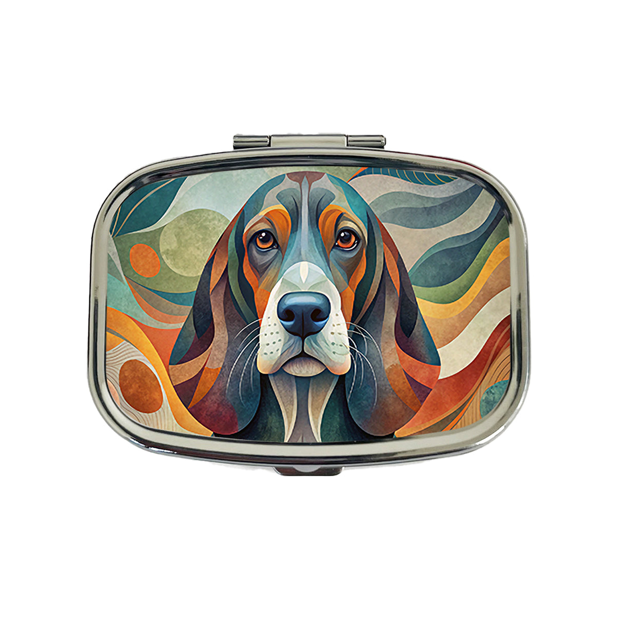Basset Hound Dog Abstract Stylized Art Travel Pill Box Case