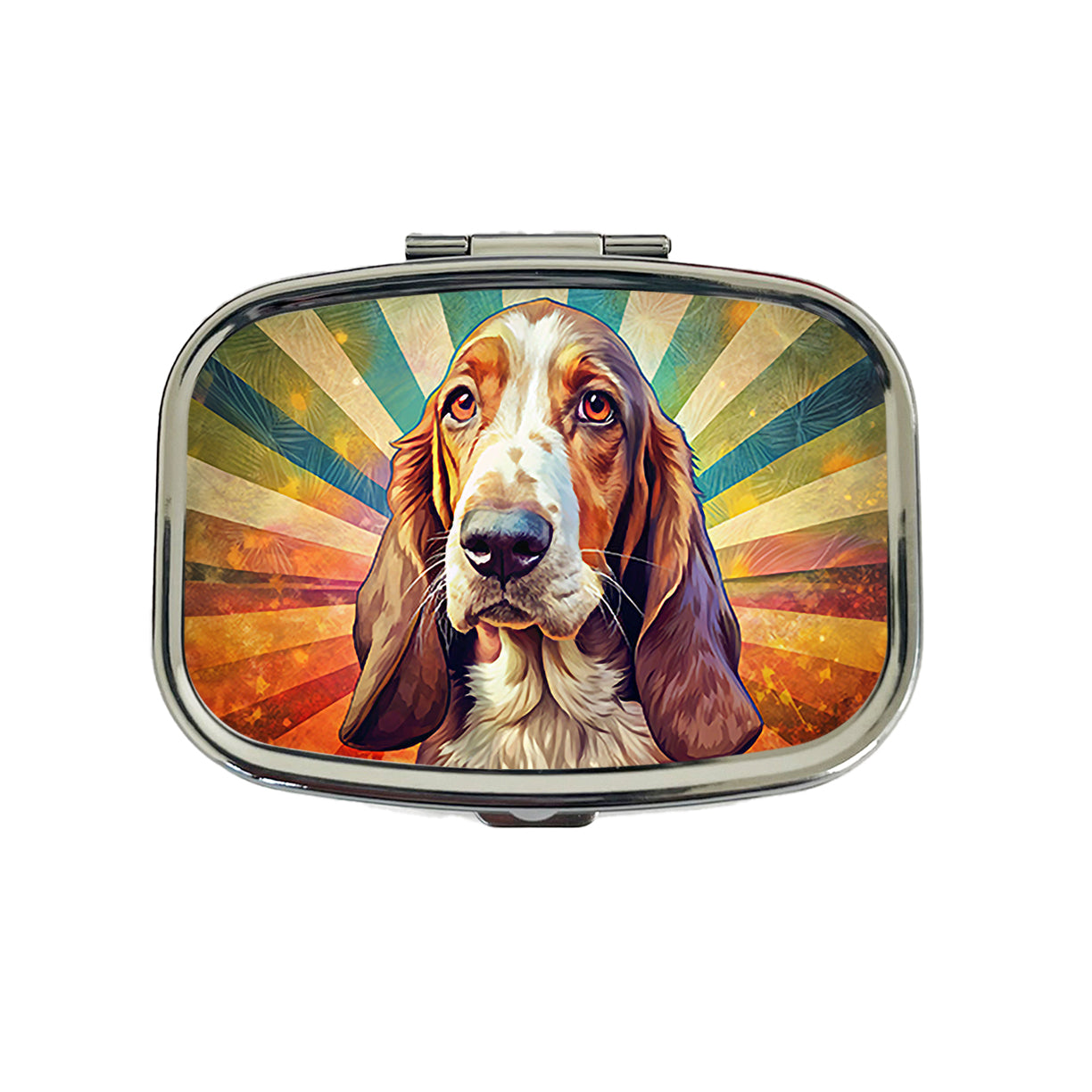 Basset Hound Dog Pop Art Travel Pill Box Case