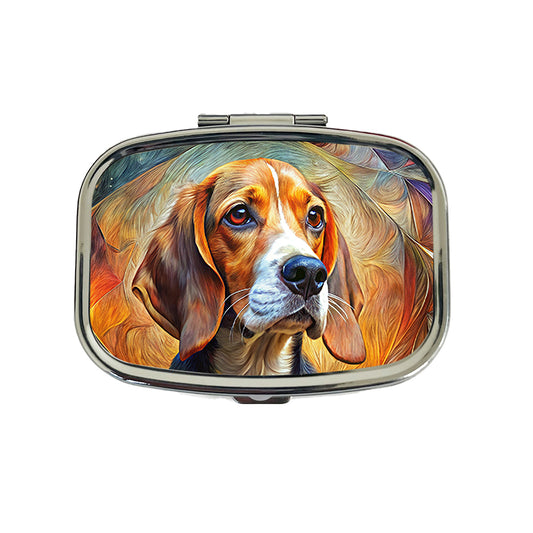 Beagle Dog Abstract Art Travel Pill Box Case