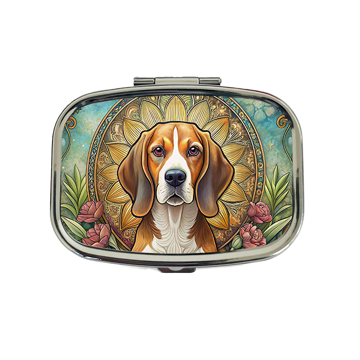 Beagle Dog Art Nouveau Travel Pill Box Case