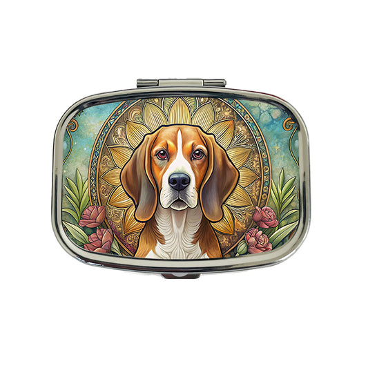 Beagle Dog Art Nouveau Travel Pill Box Case