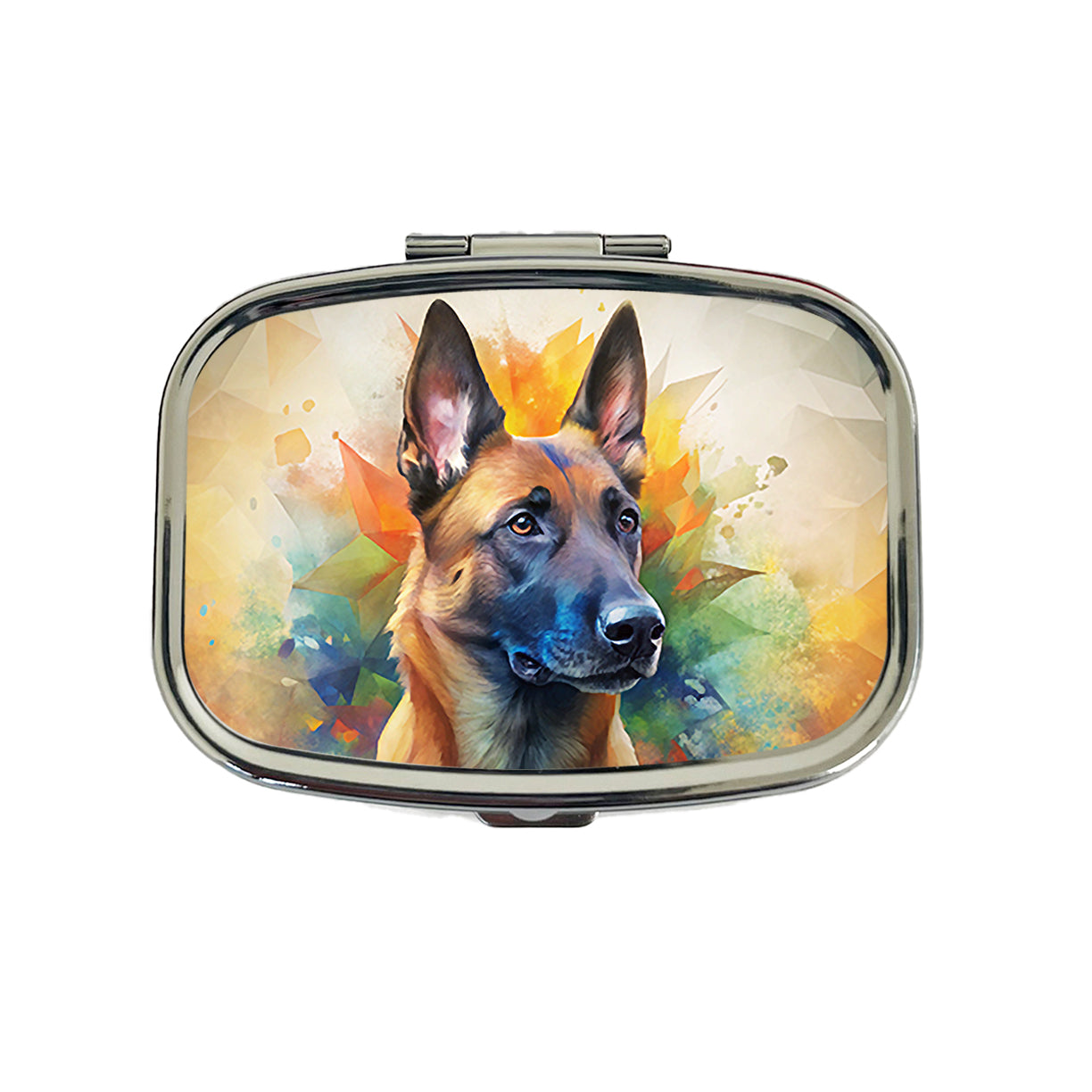 Belgian Malinois Dog Abstract Art Travel Pill Box Case