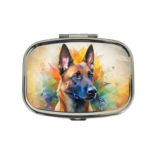 Belgian Malinois Dog Abstract Art Travel Pill Box Case