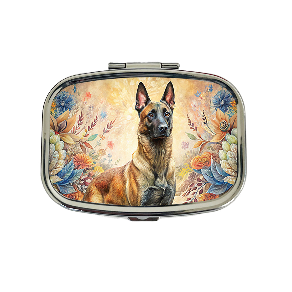 Belgian Malinois Dog French Bohemian Art Travel Pill Box Case