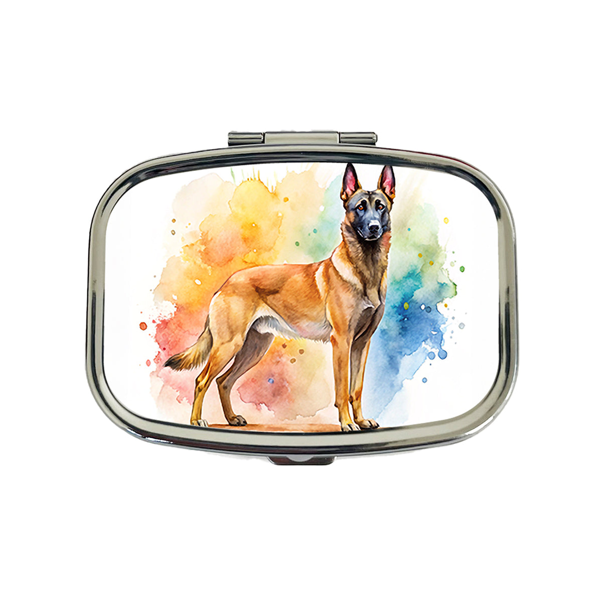Belgian Malinois Dog Watercolor Style Travel Pill Box Case