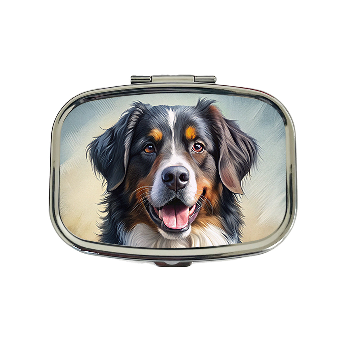 Bernese Mountain Dog Illustration Travel Pill Box Case