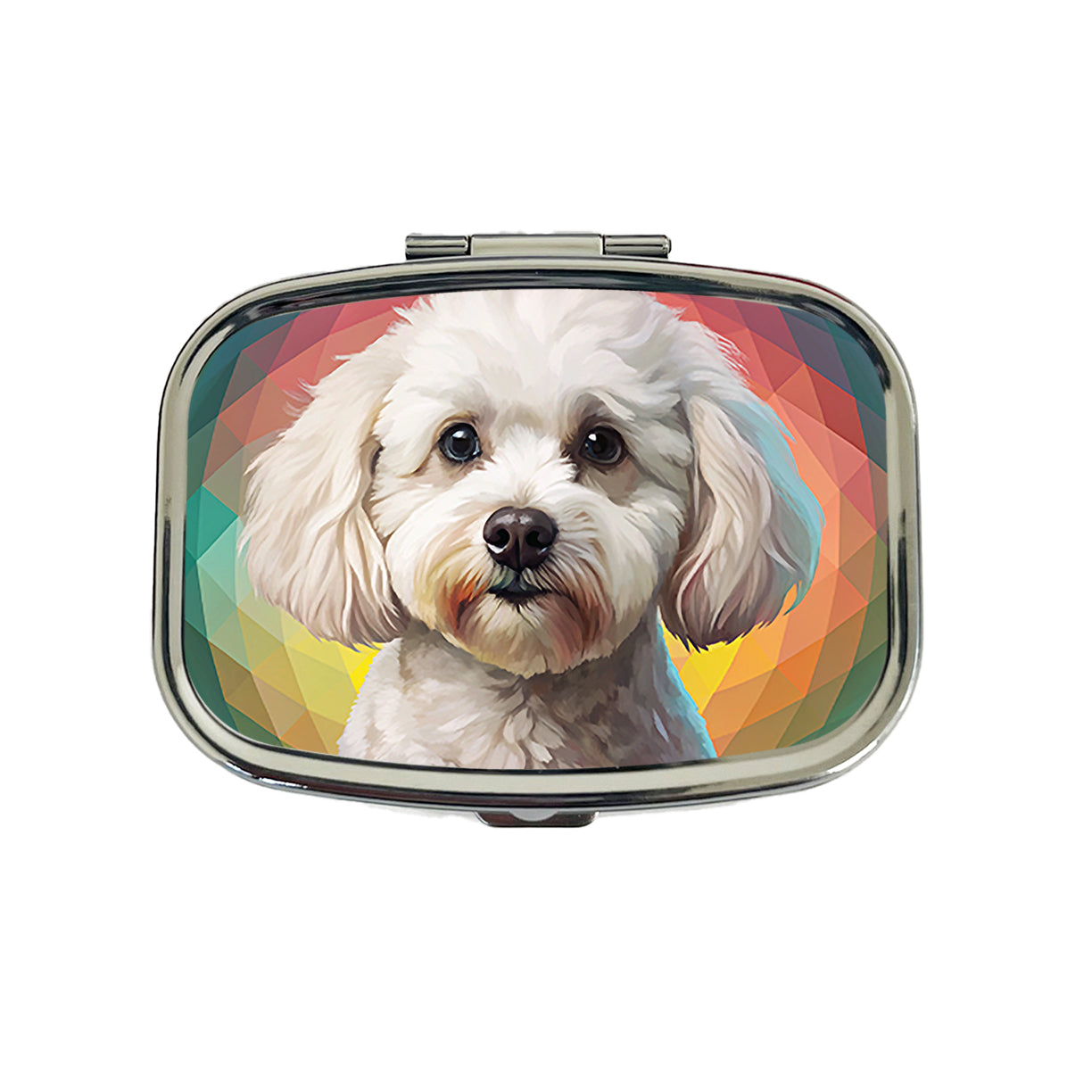 Bichon Frise Dog Contemporary Art Travel Pill Box Case