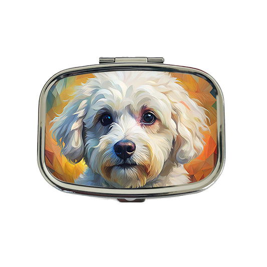 Bichon Frise Dog Expressionism Art Travel Pill Box Case