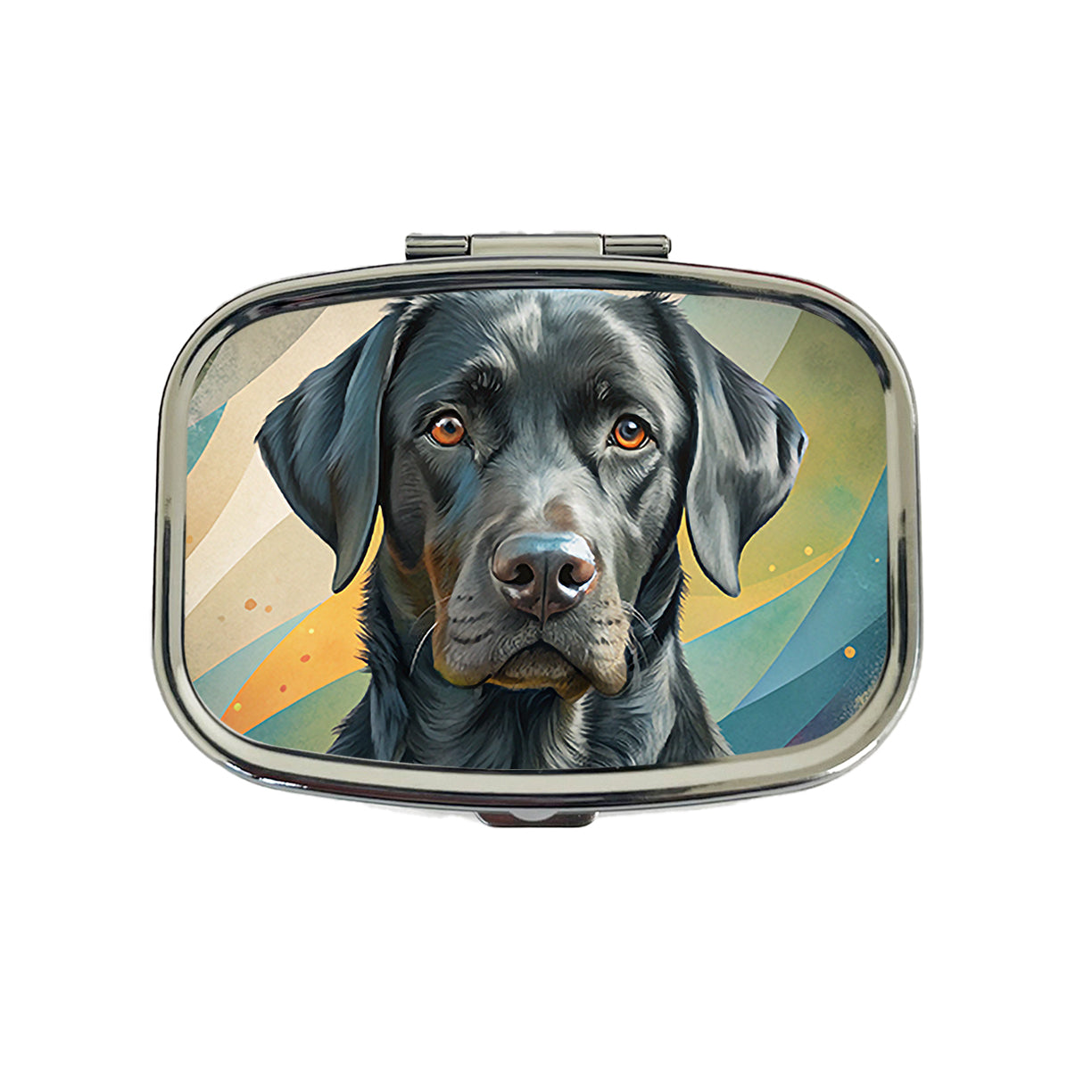 Black Labrador Retriever Dog Contemporary Art Travel Pill Box Case