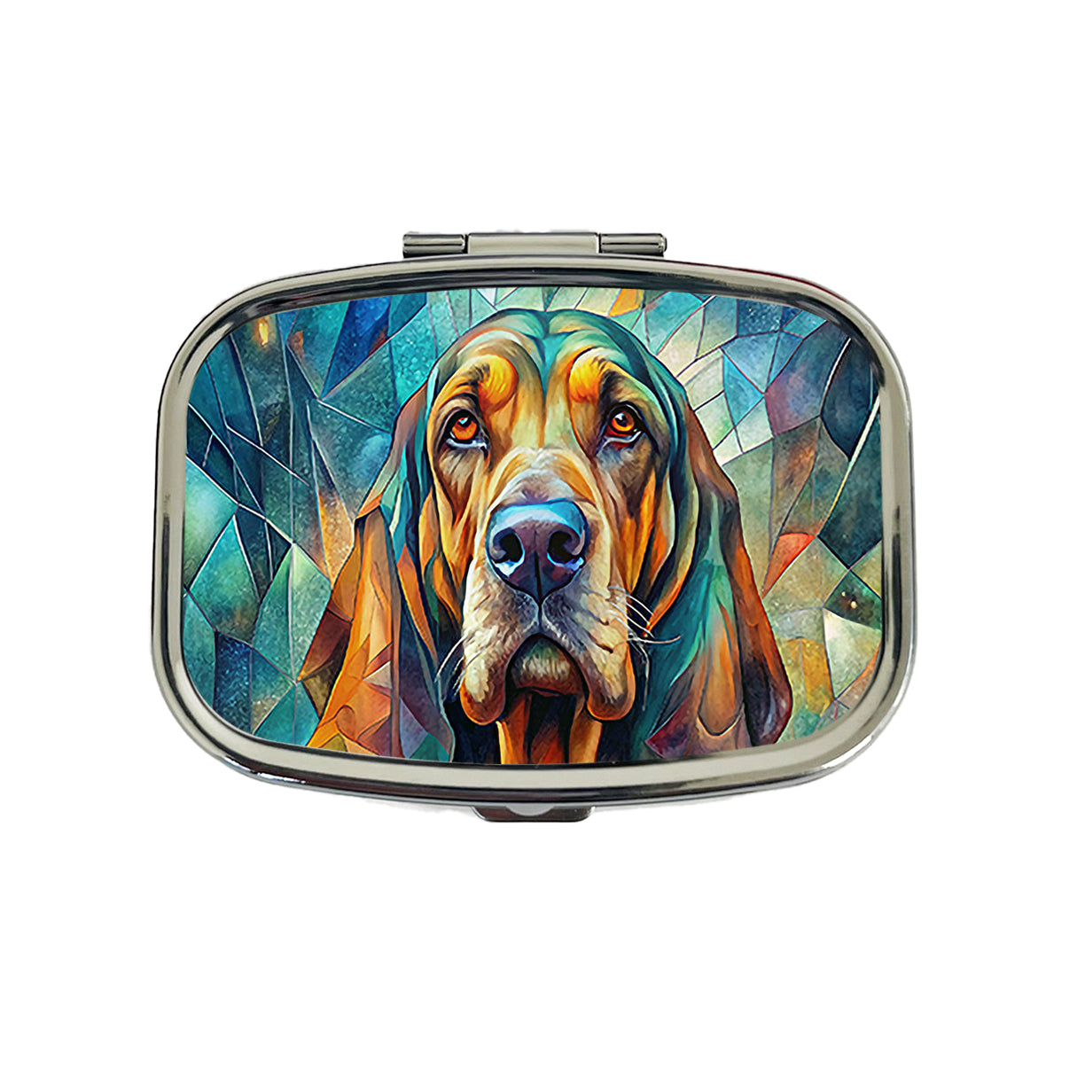 Bloodhound Dog Abstract Art Travel Pill Box Case