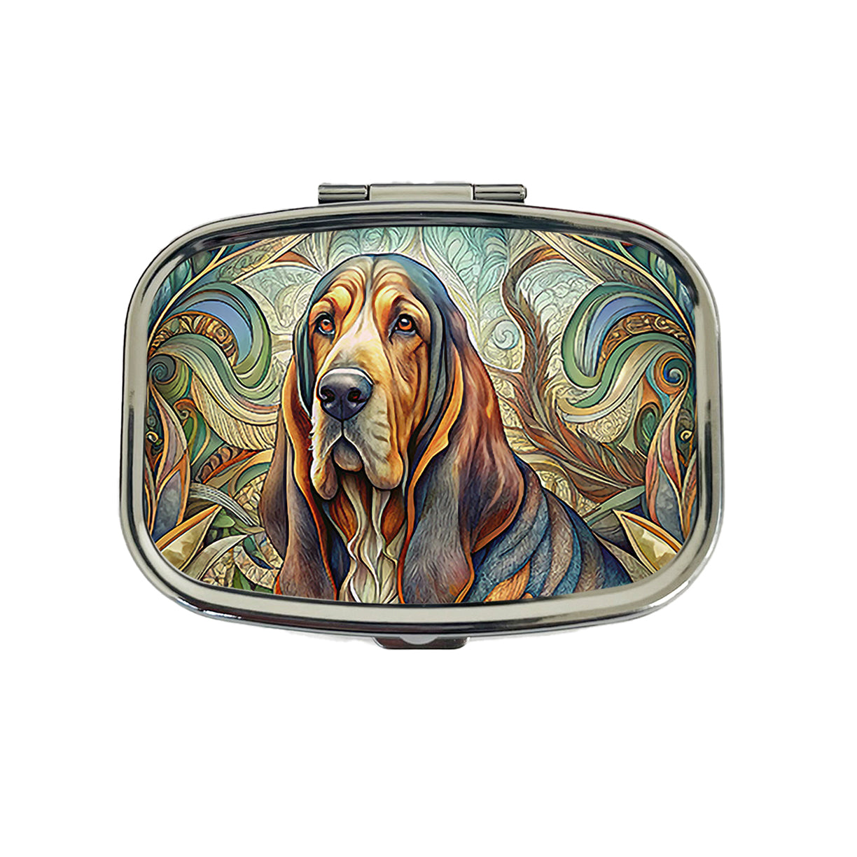 Bloodhound Dog Art Nouveau Travel Pill Box Case