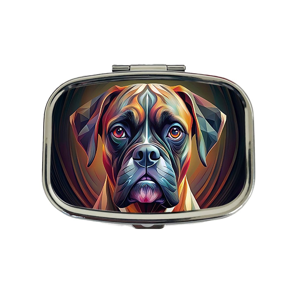 Boxer Dog Abstract Stylized Art Travel Pill Box Case