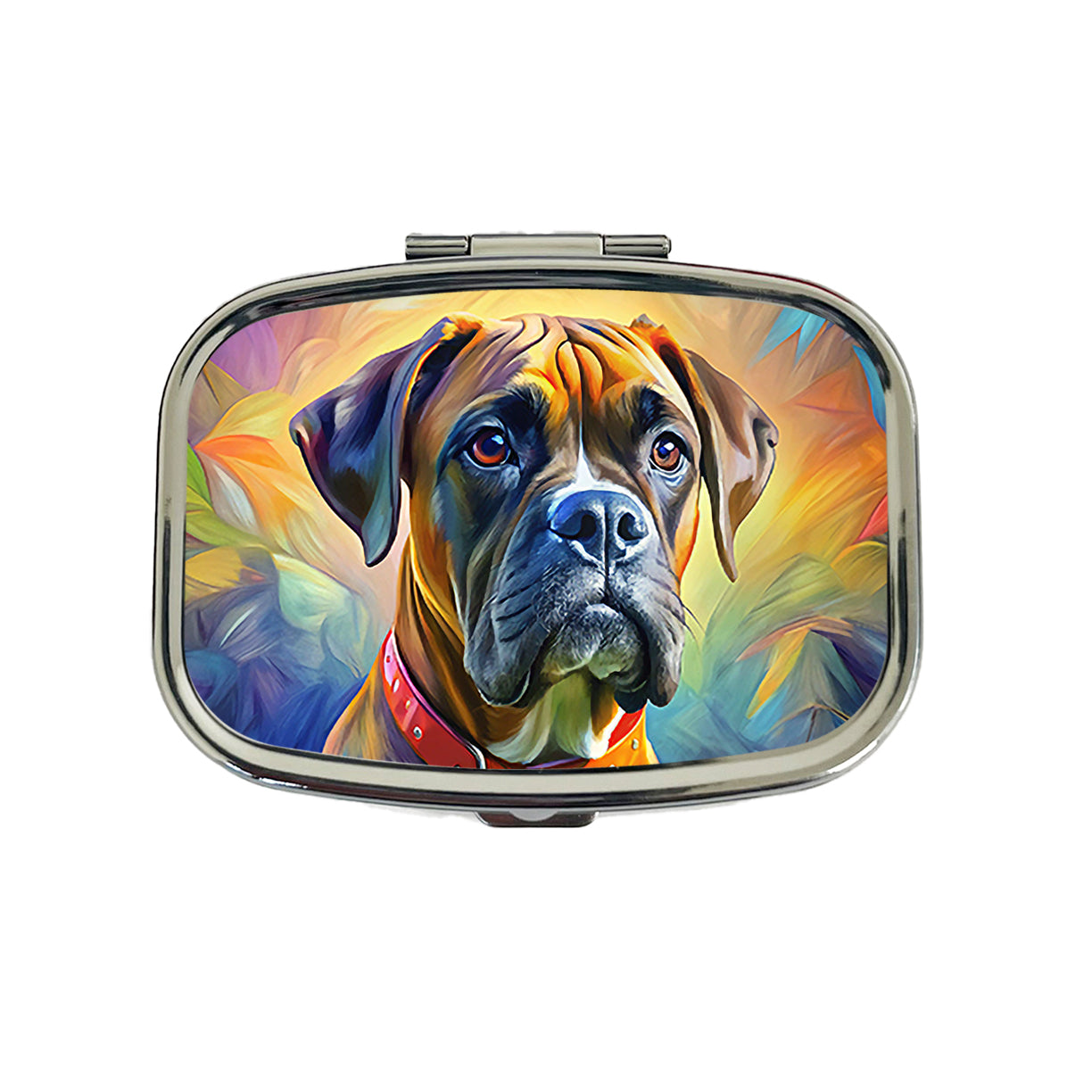 Boxer Dog Expressionism Art Travel Pill Box Case
