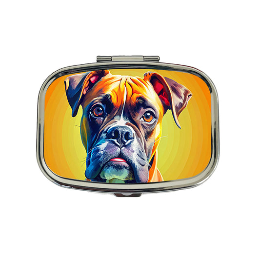 Boxer Dog Pop Art Travel Pill Box Case