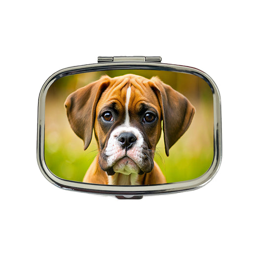 Boxer Dog Puppy Photo Travel Pill Box Case