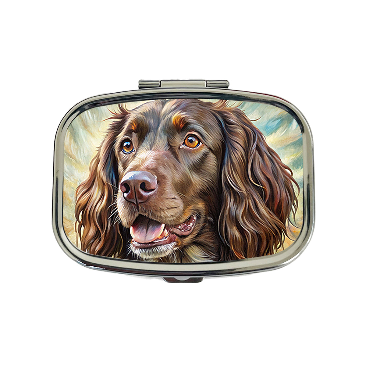 Boykin Spaniel Dog Illustration Travel Pill Box Case