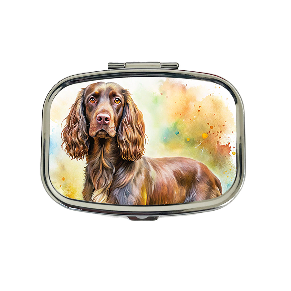 Boykin Spaniel Dog Watercolor Style Travel Pill Box Case