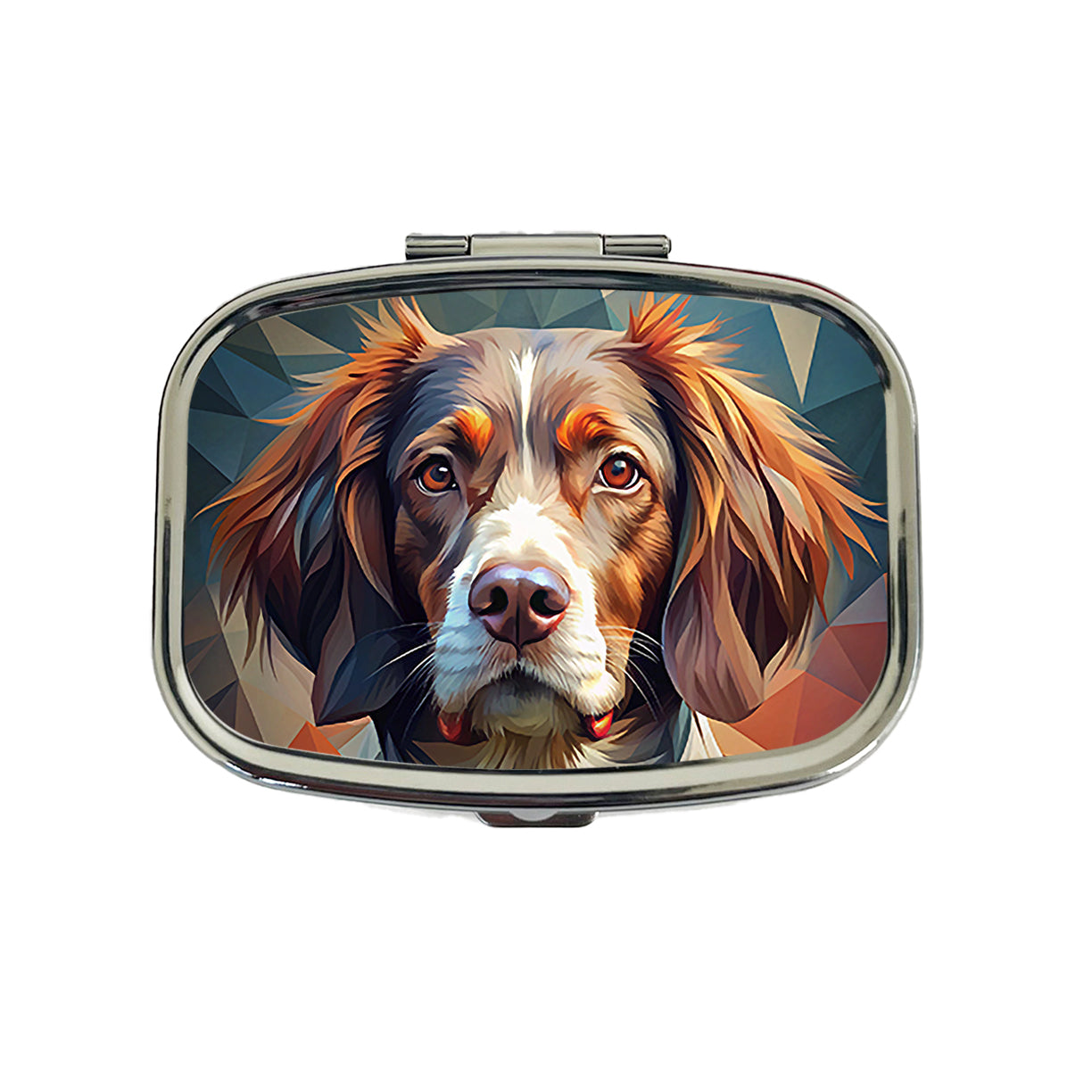 Brittany Spaniel Dog Abstract Stylized Art Travel Pill Box Case