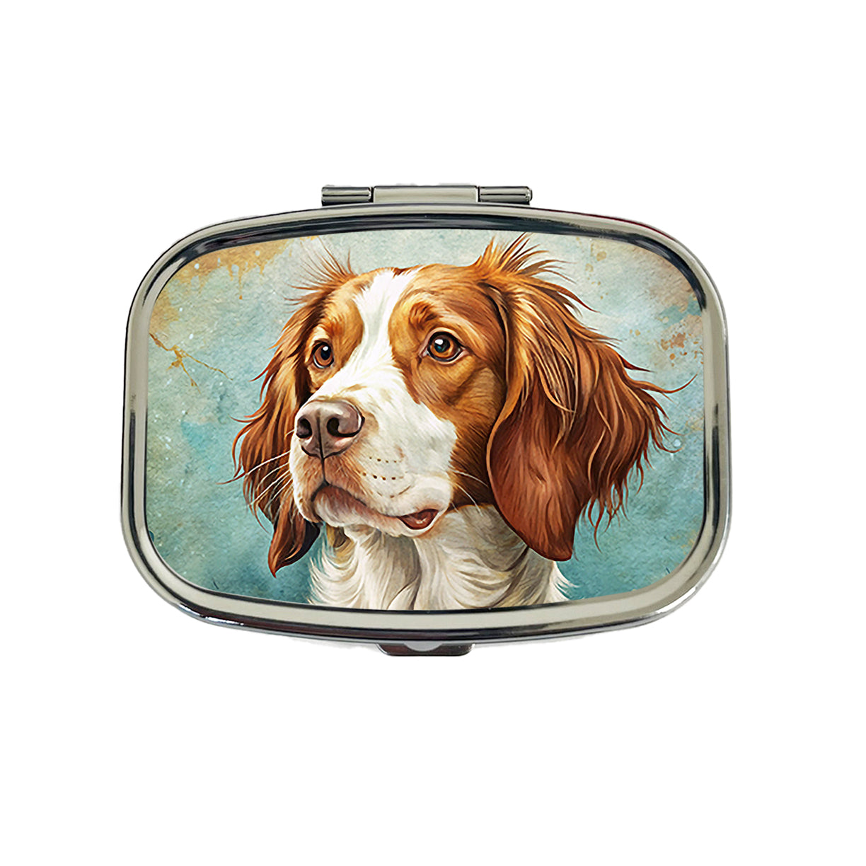 Brittany Spaniel Dog Art Nouveau Travel Pill Box Case