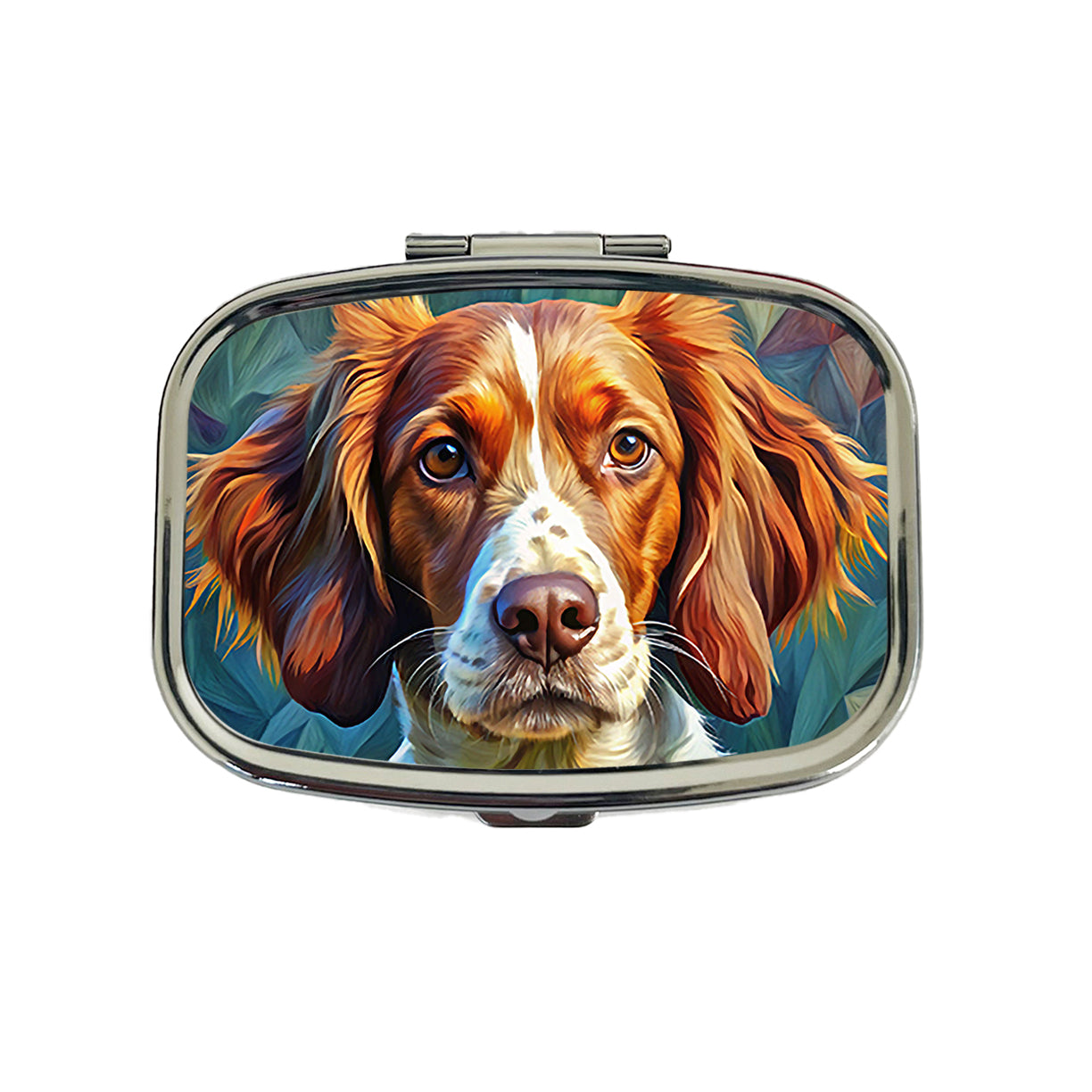 Brittany Spaniel Dog Expressionism Art Travel Pill Box Case