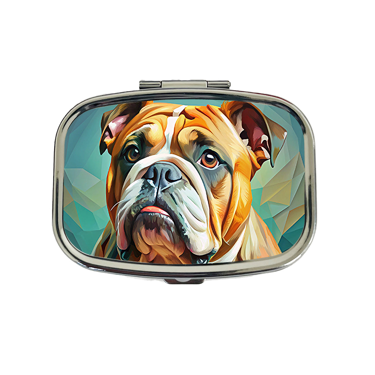 Bulldog Dog Expressionism Art Travel Pill Box Case