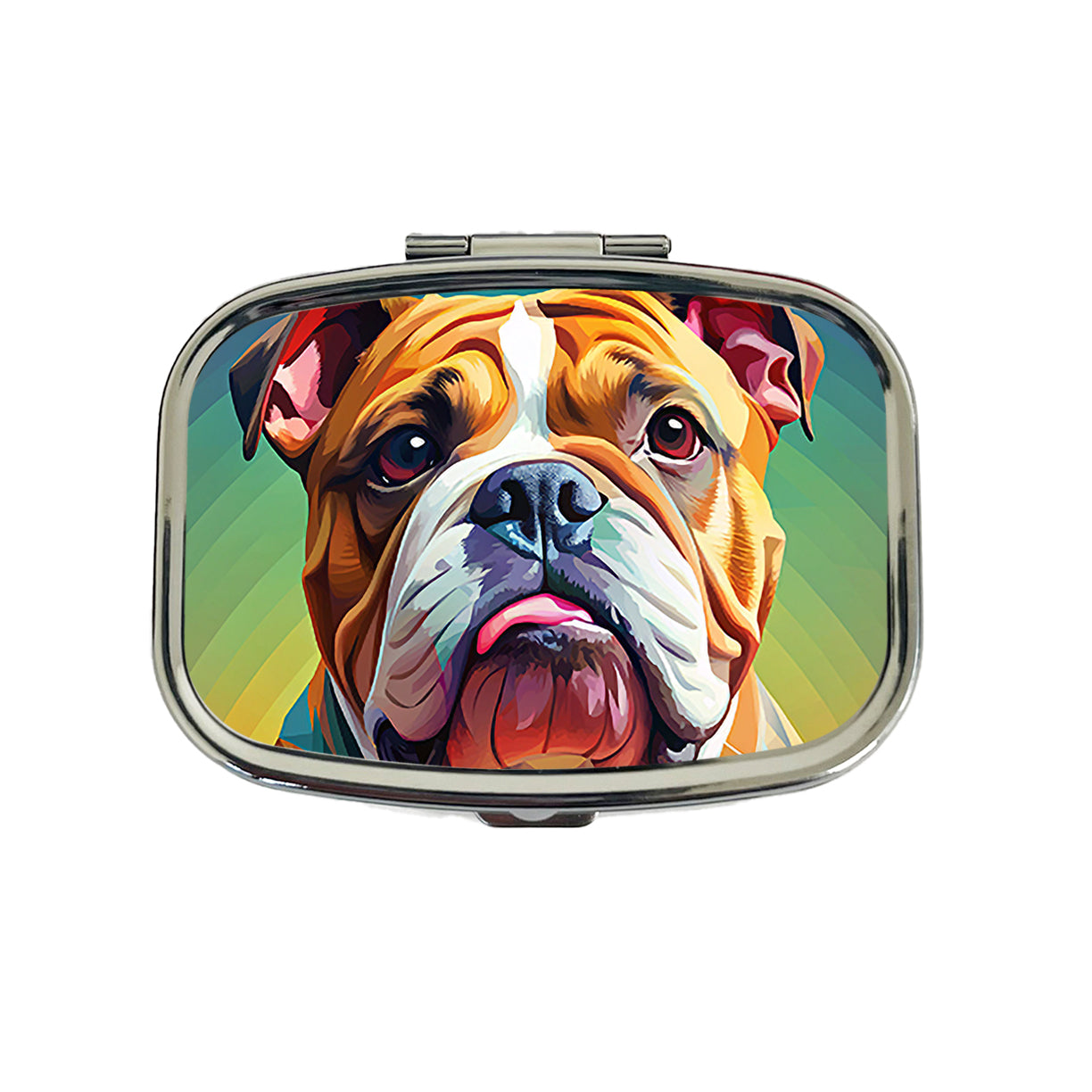 Bulldog Dog Pop Art Travel Pill Box Case