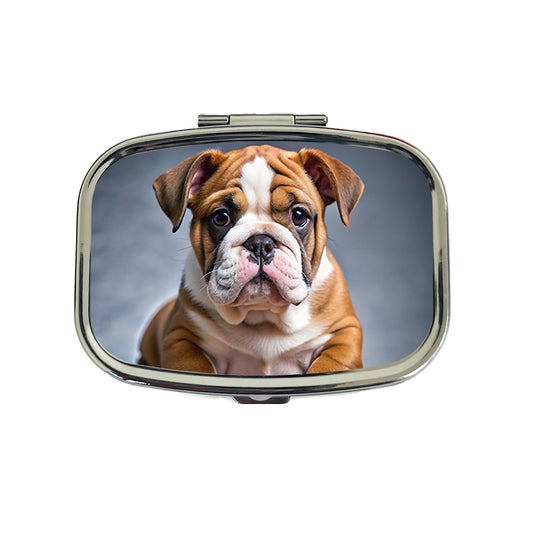 Bulldog Puppy Photo Travel Pill Box Case
