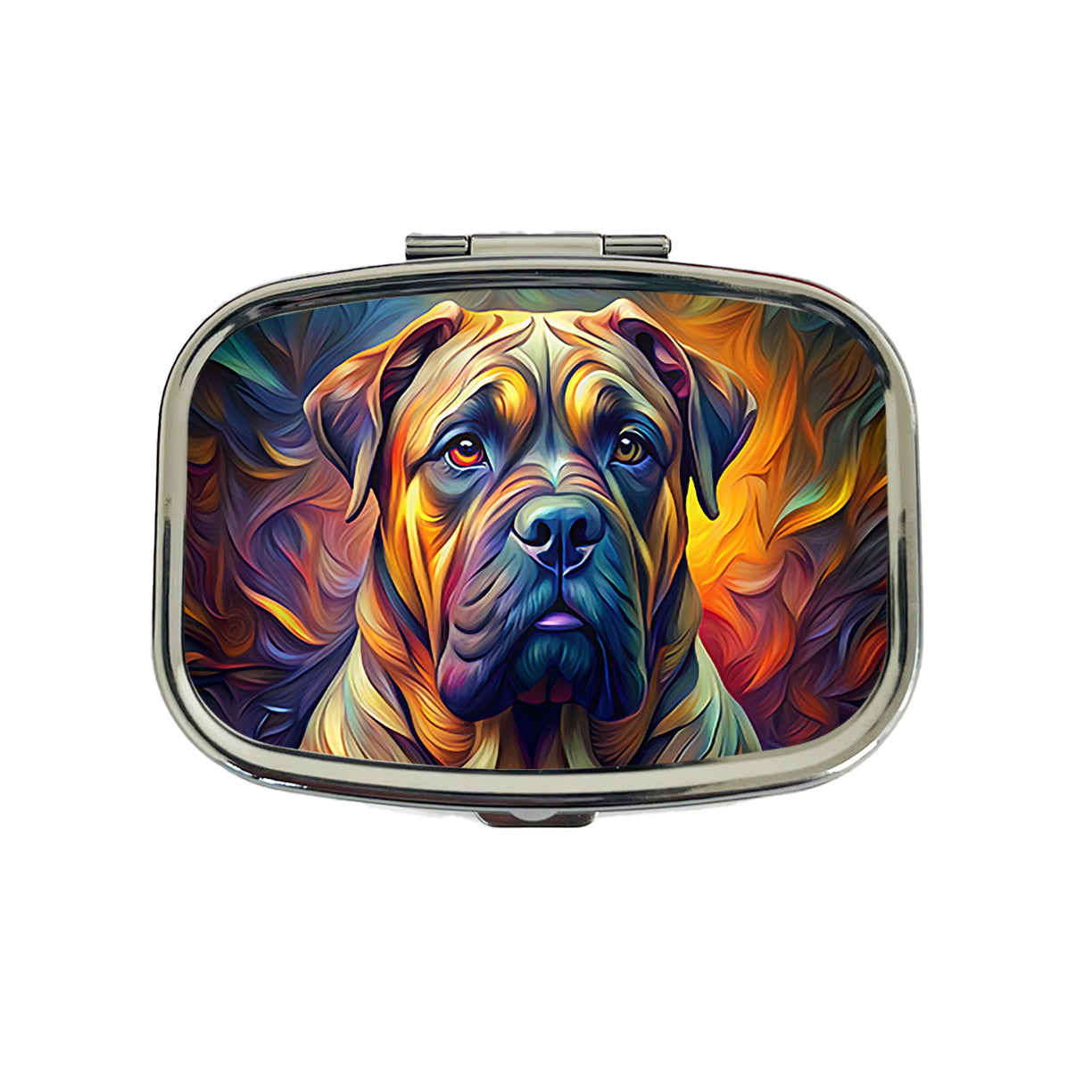 Bullmastiff Dog Abstract Stylized Art Travel Pill Box Case