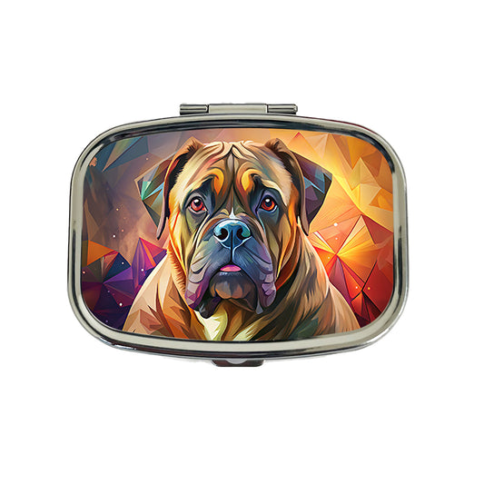 Bullmastiff Dog Contemporary Art Travel Pill Box Case