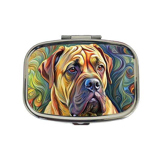 Bullmastiff Dog Expressionism Art Travel Pill Box Case