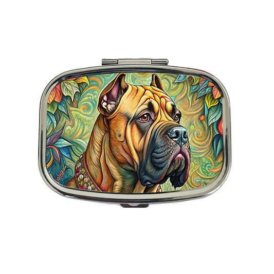 Bullmastiff Dog French Bohemian Art Travel Pill Box Case