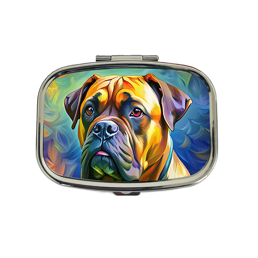 Bullmastiff Dog Pop Art Travel Pill Box Case