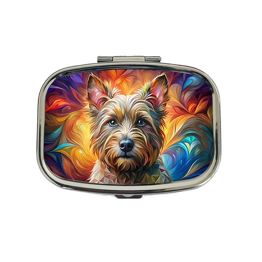 Cairn Terrier Dog Abstract Art Travel Pill Box Case