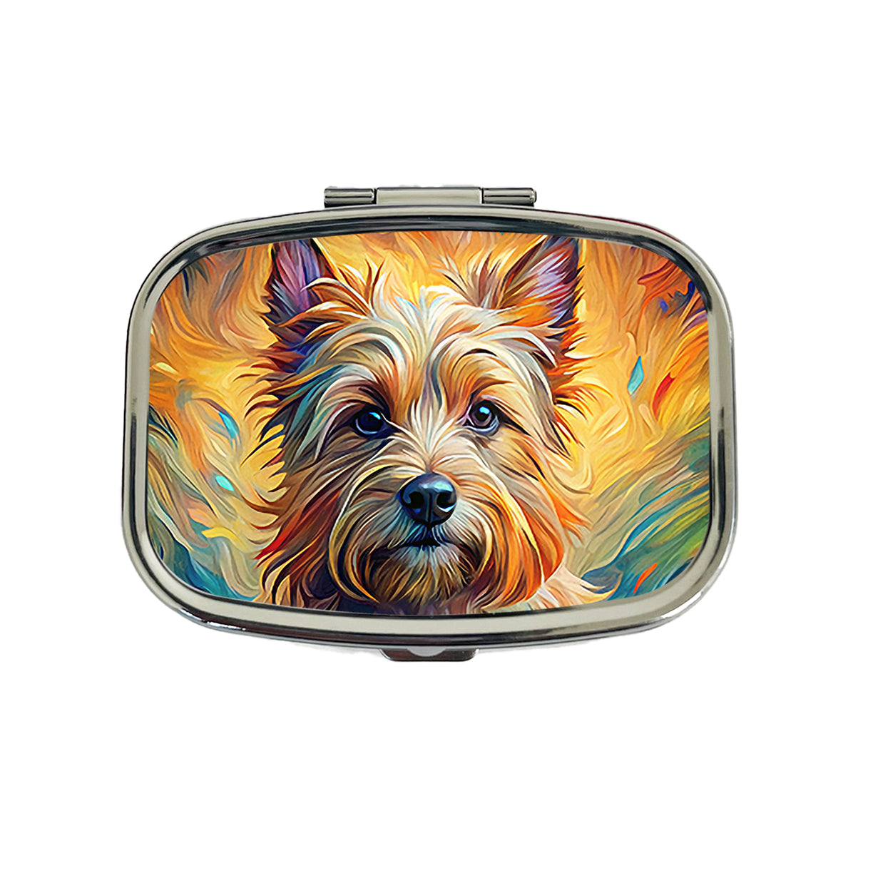 Cairn Terrier Dog Expressionism Art Travel Pill Box Case
