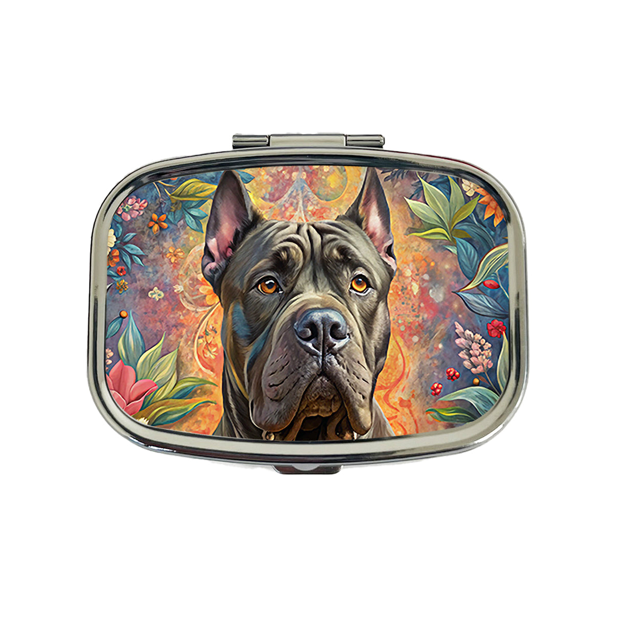 Cane Corso Dog French Bohemian Art Travel Pill Box Case