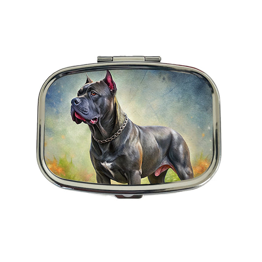Cane Corso Dog Illustration Travel Pill Box Case