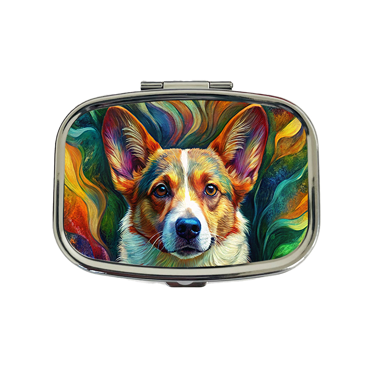 Cardigan Welsh Corgi Dog Abstract Art Travel Pill Box Case