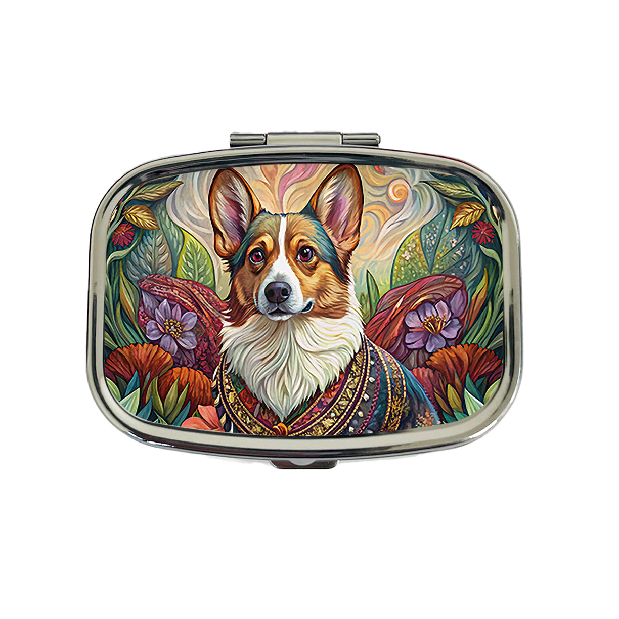 Cardigan Welsh Corgi Dog French Bohemian Art Travel Pill Box Case