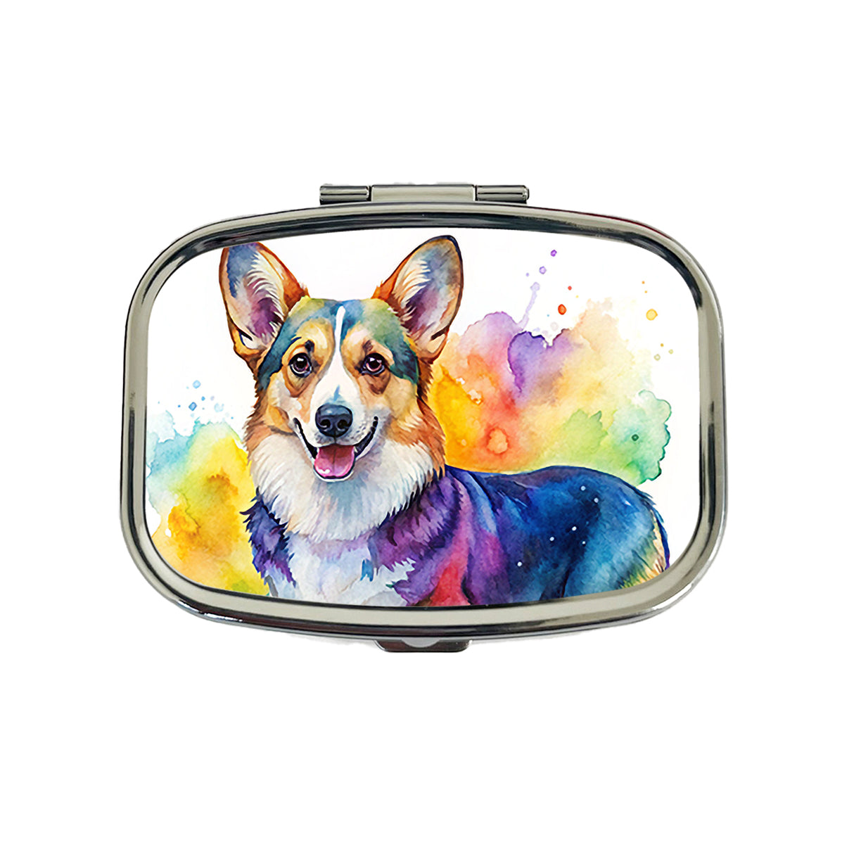 Cardigan Welsh Corgi Dog Watercolor Style Travel Pill Box Case