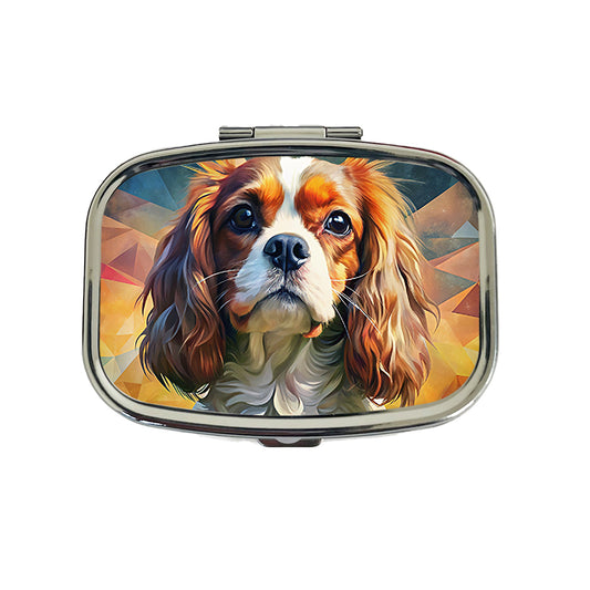 Cavalier King Charles Spaniel Dog Abstract Art Travel Pill Box Case