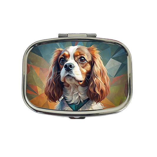 Cavalier King Charles Spaniel Dog Contemporary Art Travel Pill Box Case