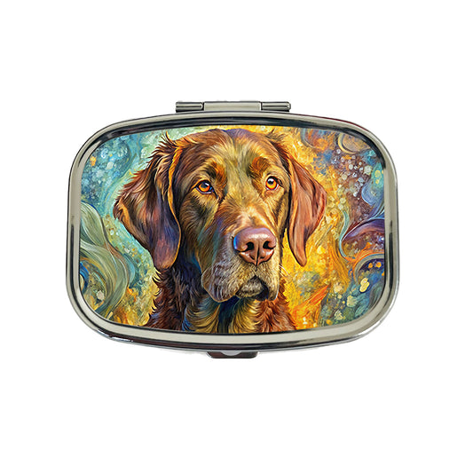 Chesapeake Bay Retriever Dog Abstract Art Travel Pill Box Case