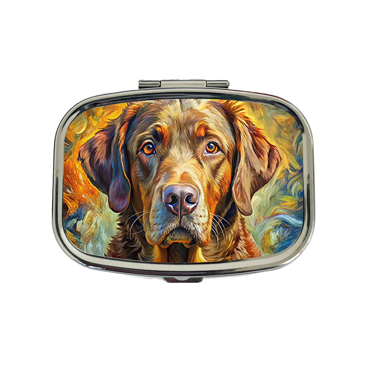 Chesapeake Bay Retriever Dog Expressionism Art Travel Pill Box Case