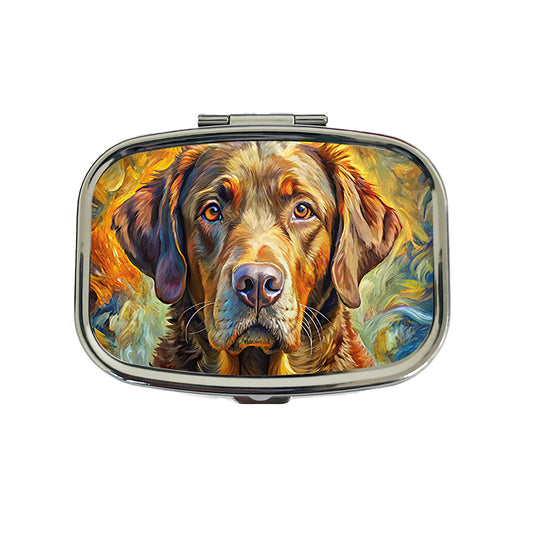 Chesapeake Bay Retriever Dog Expressionism Art Travel Pill Box Case