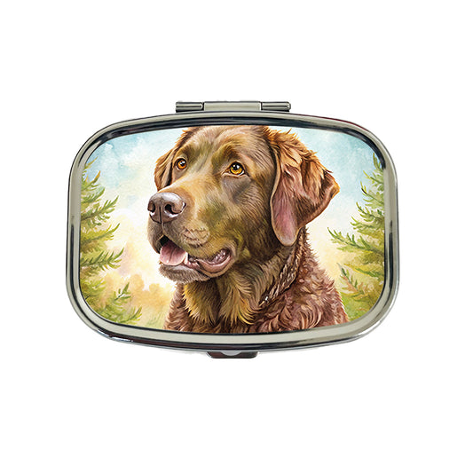 Chesapeake Bay Retriever Dog Illustration Travel Pill Box Case
