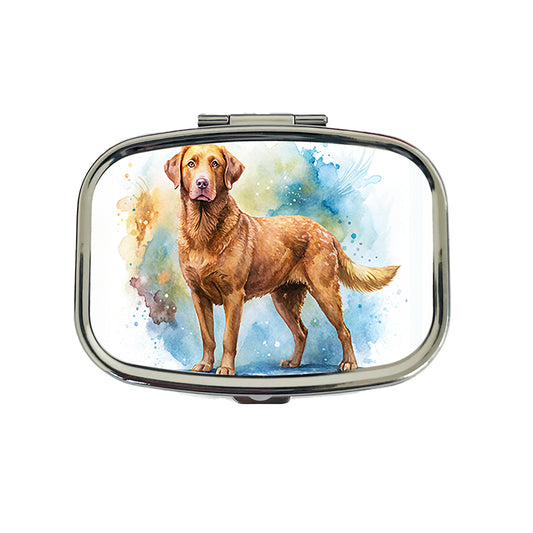Chesapeake Bay Retriever Dog Watercolor Style Travel Pill Box Case