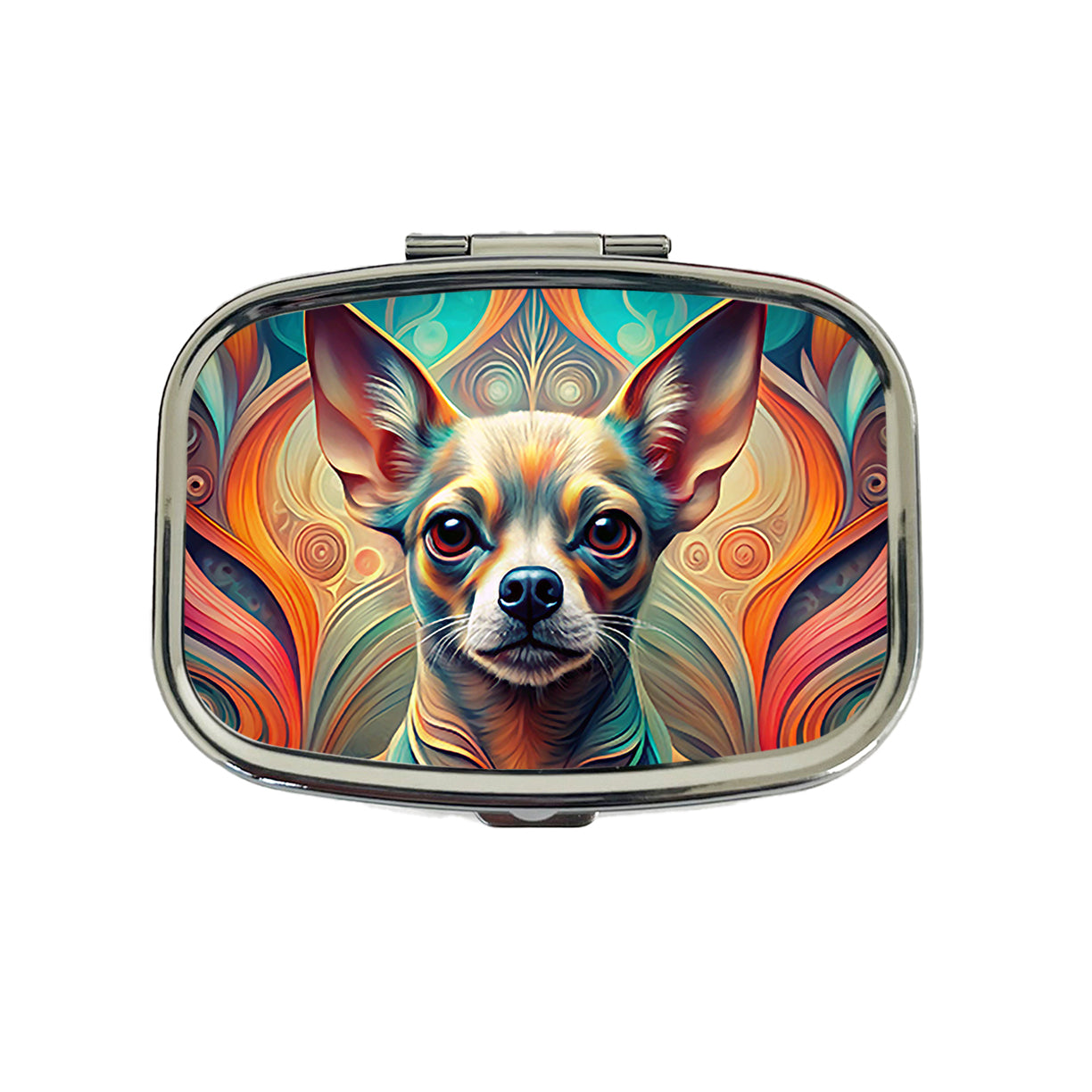 Chihuahua Dog Abstract Stylized Art Travel Pill Box Case